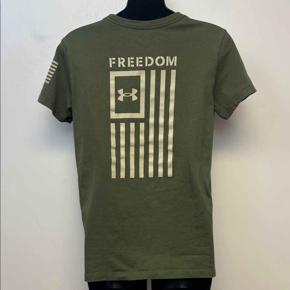 Under Armour Women’s Classic Freedom Flag Tee in Dark Green Size Small - Picture 4 of 10